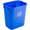 Rectangle Recycling Wastebasket Small 13 Quart, Blue