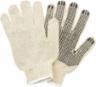 Mens Cotton Polyester String Knit with 1 Sided PVC Dotted Grip Gloves