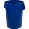 Bronco 44 Gallon Round Waste Bin Trash Container, Blue